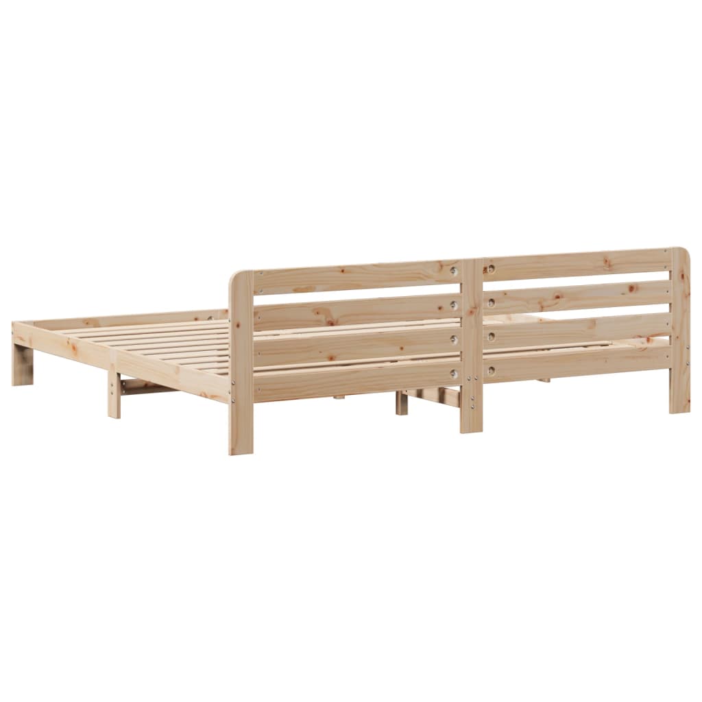 Letto senza Materasso 200x200 cm in Legno Massello di Pino | homemem39