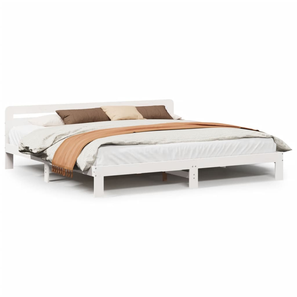 Giroletto senza Materasso Bianco 200x200 cm Legno Massello Pino | homemem39