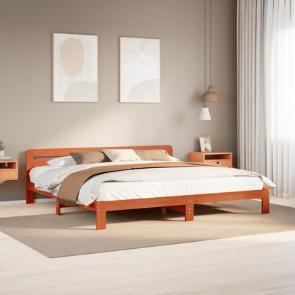 Letto senza Materasso Marrone Cera 200x200 cm in Legno di Pino - homemem39
