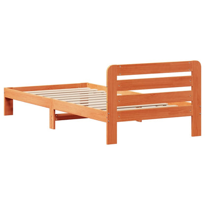 Letto senza Materasso Marrone Cera 90x190 cm in Legno di Pino
