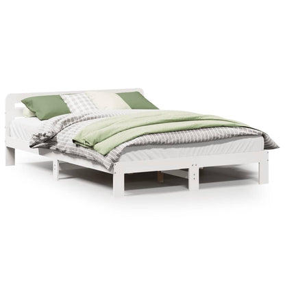 Letto senza Materasso Bianco 135x190 cm Legno Massello di Pino - homemem39