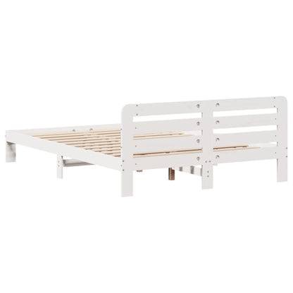 Letto senza Materasso Bianco 135x190 cm Legno Massello di Pino - homemem39