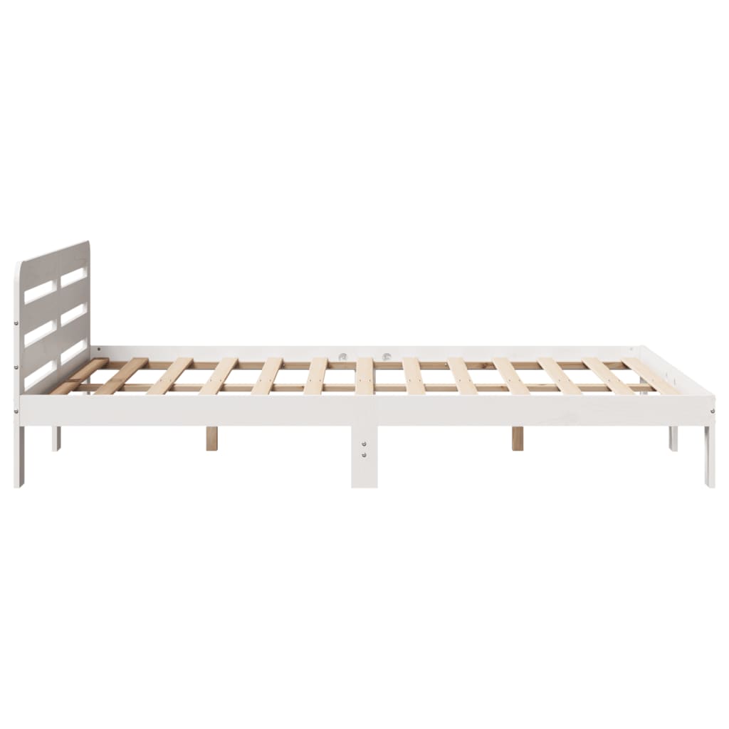 Letto senza Materasso Bianco 140x190 cm Legno Massello di Pino - homemem39