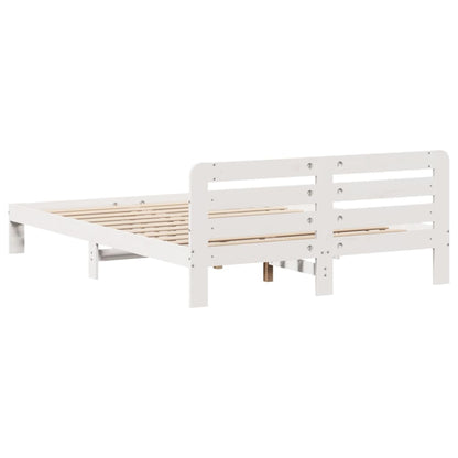 Letto senza Materasso Bianco 140x190 cm Legno Massello di Pino - homemem39