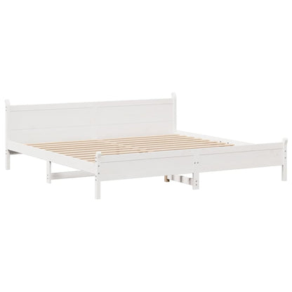 Letto senza Materasso Bianco 180x200 cm Legno Massello di Pino