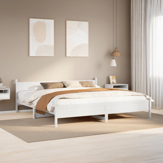 Letto senza Materasso Bianco 180x200 cm Legno Massello di Pino | homemem39