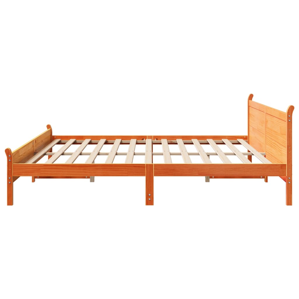 Letto senza Materasso Marrone Cera 180x200 cm in Legno di Pino - homemem39