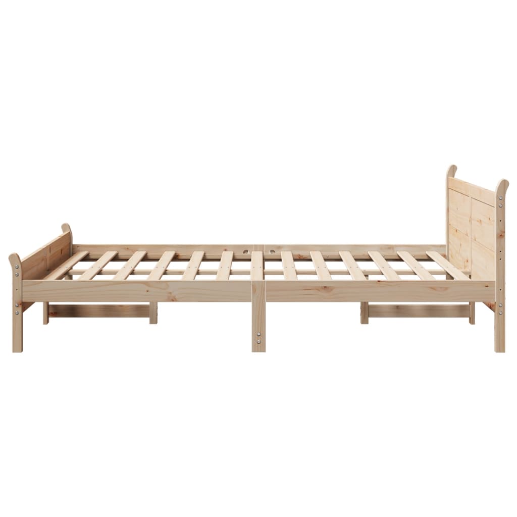 Letto senza Materasso 150x200 cm in Legno Massello di Pino | homemem39