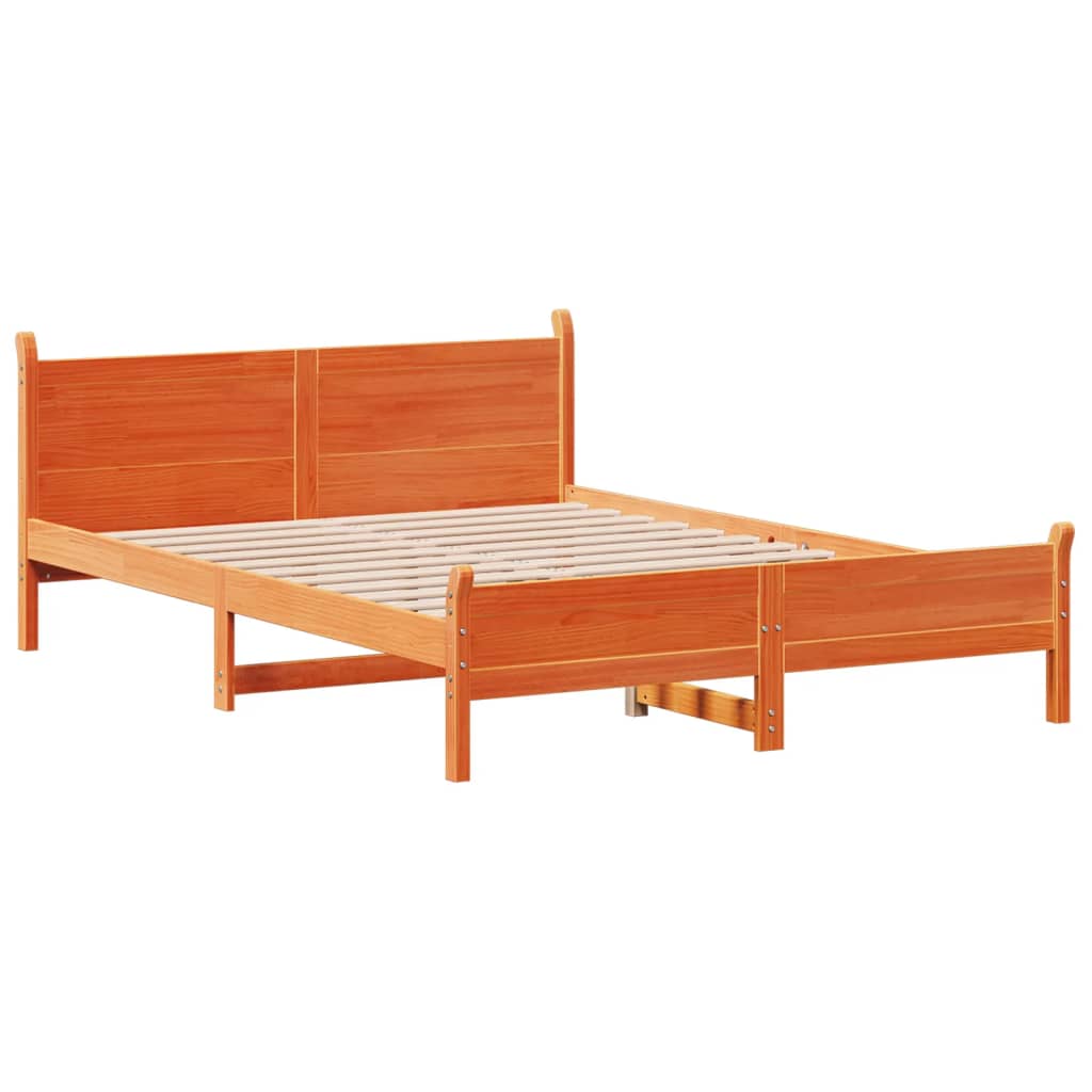 Letto senza Materasso Marrone Cera 150x200 cm in Legno di Pino - homemem39