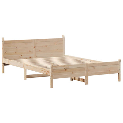 Letto senza Materasso 140x200 cm in Legno Massello di Pino | homemem39