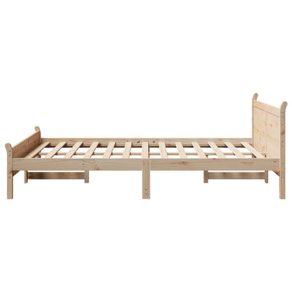 Letto senza Materasso 140x200 cm in Legno Massello di Pino | homemem39