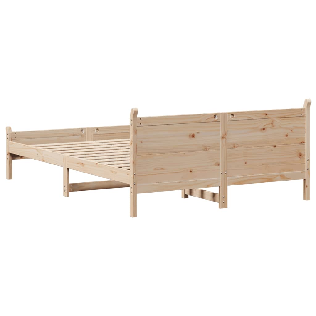 Letto senza Materasso 140x200 cm in Legno Massello di Pino | homemem39