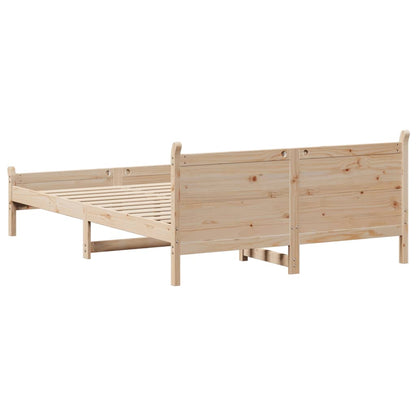 Letto senza Materasso 140x200 cm in Legno Massello di Pino | homemem39