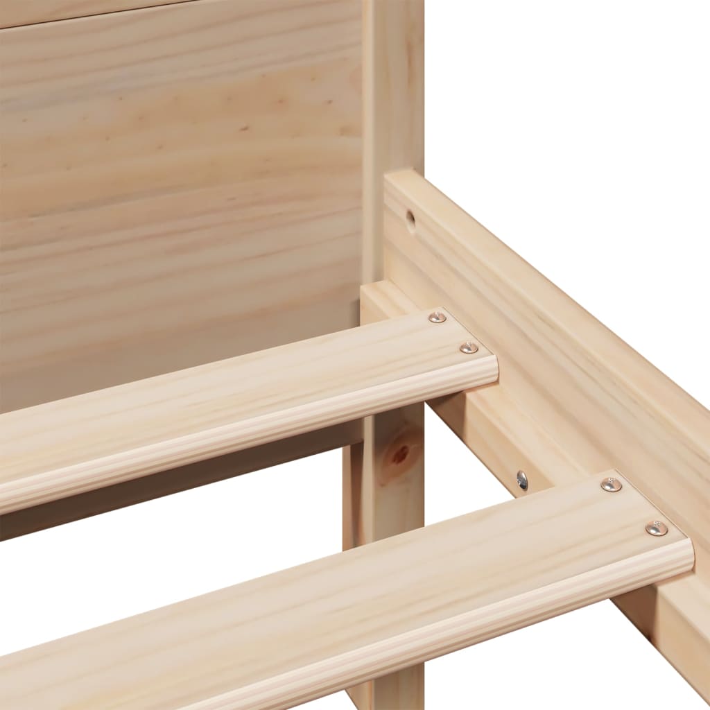 Letto senza Materasso 140x200 cm in Legno Massello di Pino | homemem39