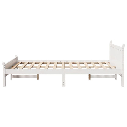 Letto senza Materasso Bianco 140x200 cm Legno Massello di Pino - homemem39