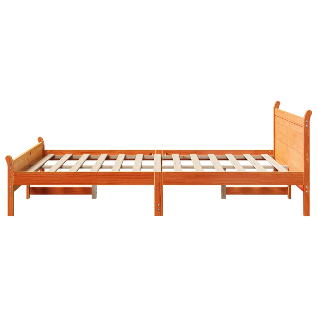 Giroletto senza Materasso Marrone Cera 140x200cm Massello Pino | homemem39