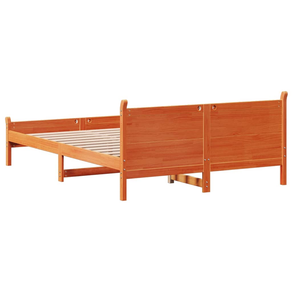 Giroletto senza Materasso Marrone Cera 140x200cm Massello Pino | homemem39