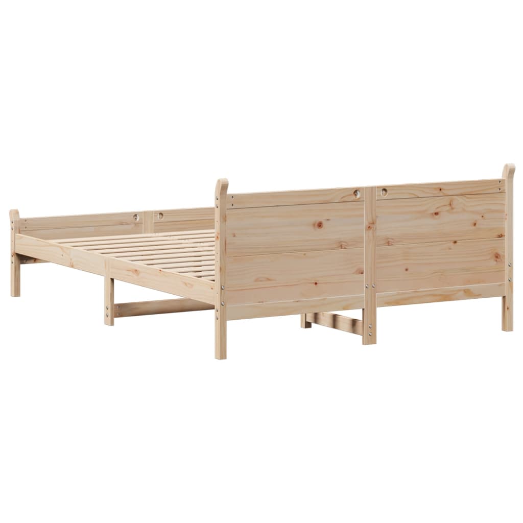 Letto senza Materasso 120x200 cm in Legno Massello di Pino - homemem39