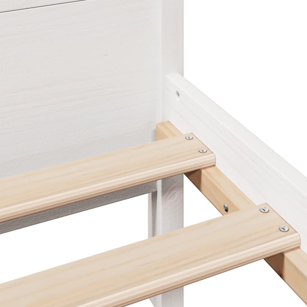 Letto senza Materasso Bianco 120x200 cm Legno Massello di Pino | homemem39
