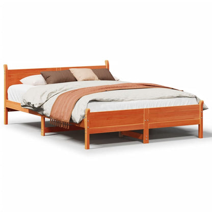 Letto senza Materasso Marrone Cera 120x200 cm in Legno di Pino | homemem39
