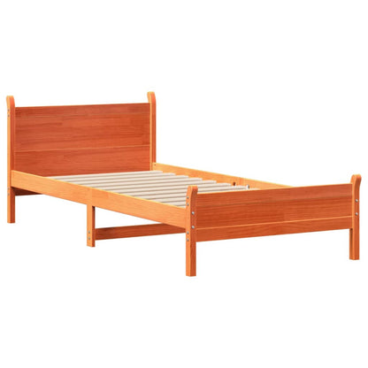 Letto senza Materasso Marrone Cera 100x200 cm in Legno di Pino | homemem39