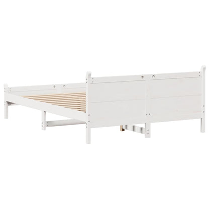 Letto senza Materasso Bianco 140x190 cm Legno Massello di Pino - homemem39