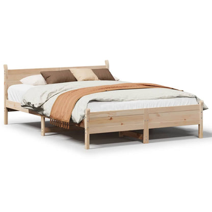 Letto senza Materasso 135x190 cm in Legno Massello di Pino - homemem39
