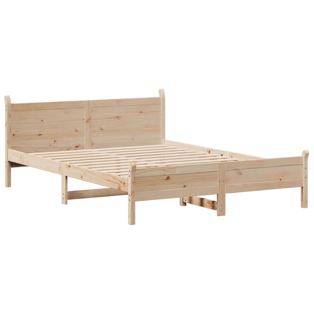 Letto senza Materasso 135x190 cm in Legno Massello di Pino | homemem39