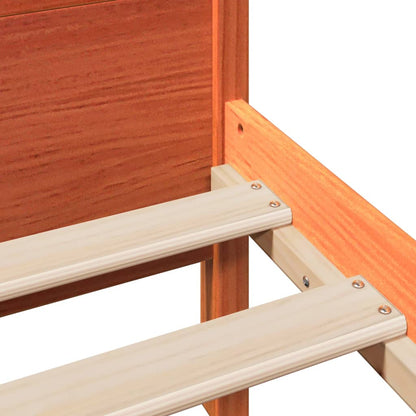 Letto senza Materasso Marrone Cera 135x190 cm in Legno di Pino | homemem39