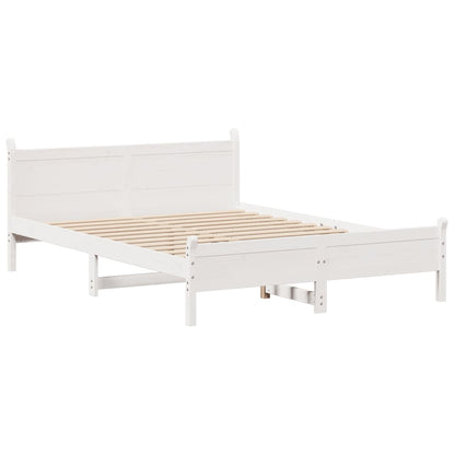 Letto senza Materasso Bianco 120x190 cm Legno Massello di Pino - homemem39