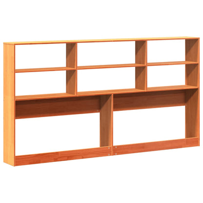 Testiera con Ripiani Marrone Cera 180 cm in Legno di Pino - homemem39