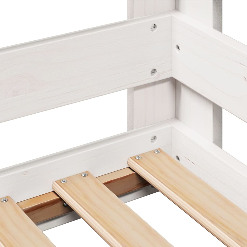 Giroletto senza Materasso Bianco 80x200 cm Legno Massello Pino | homemem39