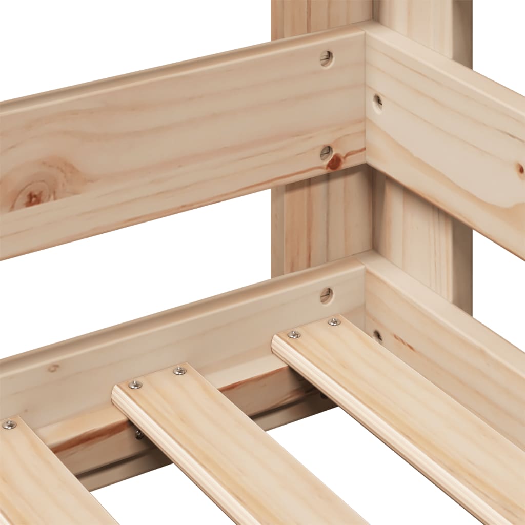 Letto senza Materasso 90x200 cm in Legno Massello di Pino - homemem39