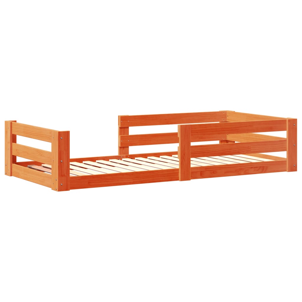 Letto senza Materasso Marrone Cera 100x200 cm in Legno di Pino | homemem39