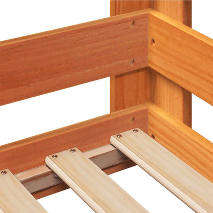 Letto senza Materasso Marrone Cera 100x200 cm in Legno di Pino | homemem39