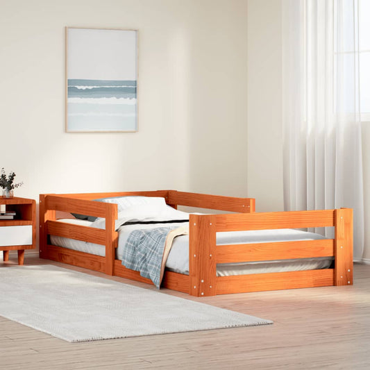 Letto senza Materasso Marrone Cera 100x200 cm in Legno di Pino | homemem39