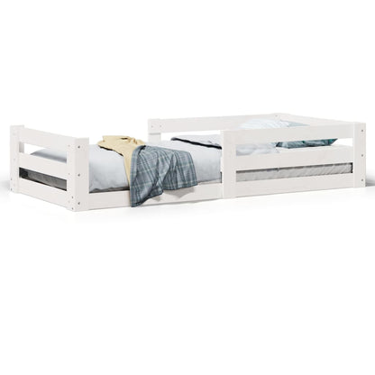 Letto senza Materasso Bianco 75x190 in Legno Massello di Pino | homemem39