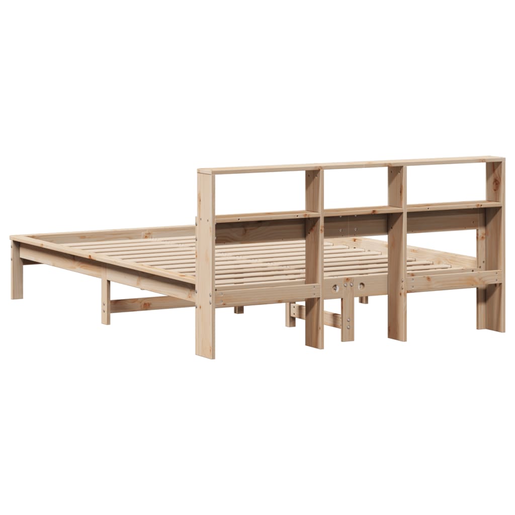 Letto Libreria senza Materasso 120x200cm Legno Massello di Pino | homemem39