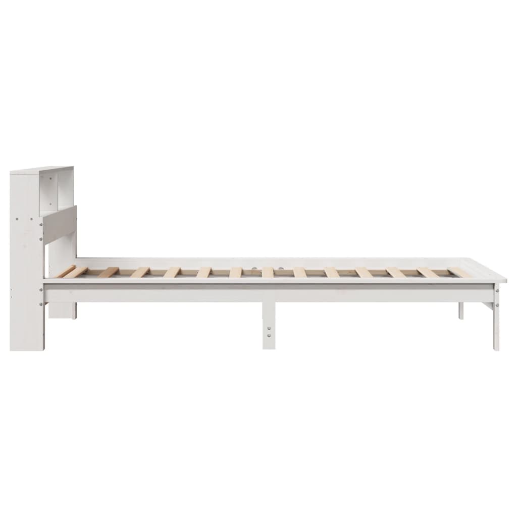 Letto Libreria senza Materasso Bianco 100x200 cm Legno di Pino | homemem39
