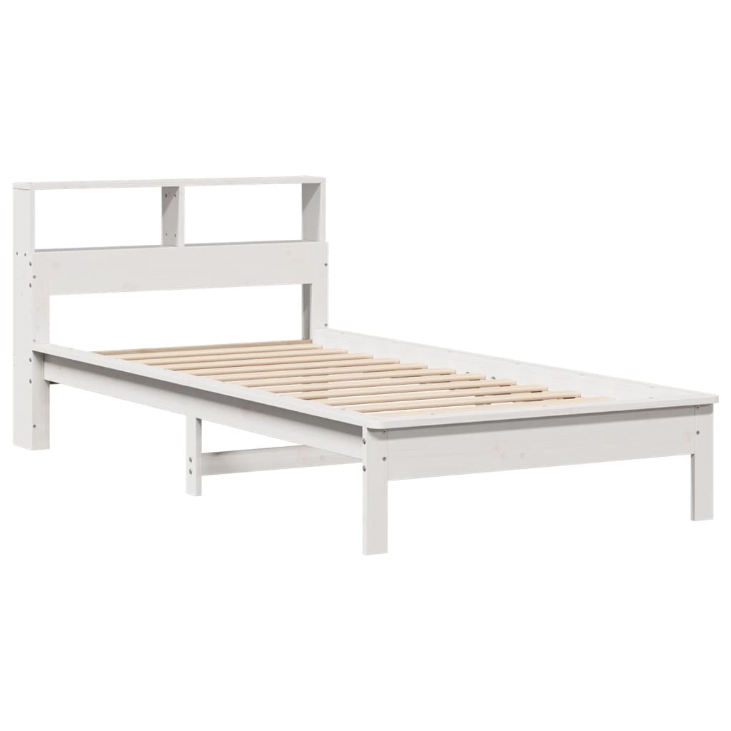 Letto Libreria senza Materasso Bianca 90x200 cm Legno di Pino - homemem39