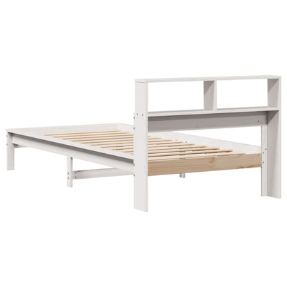 Letto Libreria senza Materasso Bianca 90x200 cm Legno di Pino | homemem39