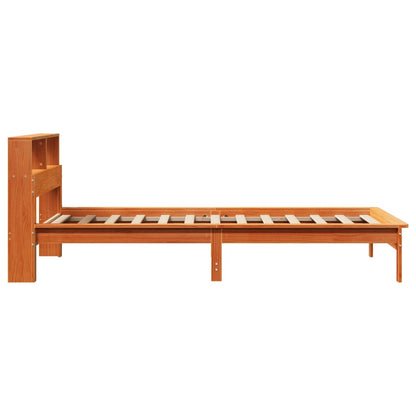 Letto Libreria senza Materasso Marrone Cera 90x200 cm in Pino | homemem39
