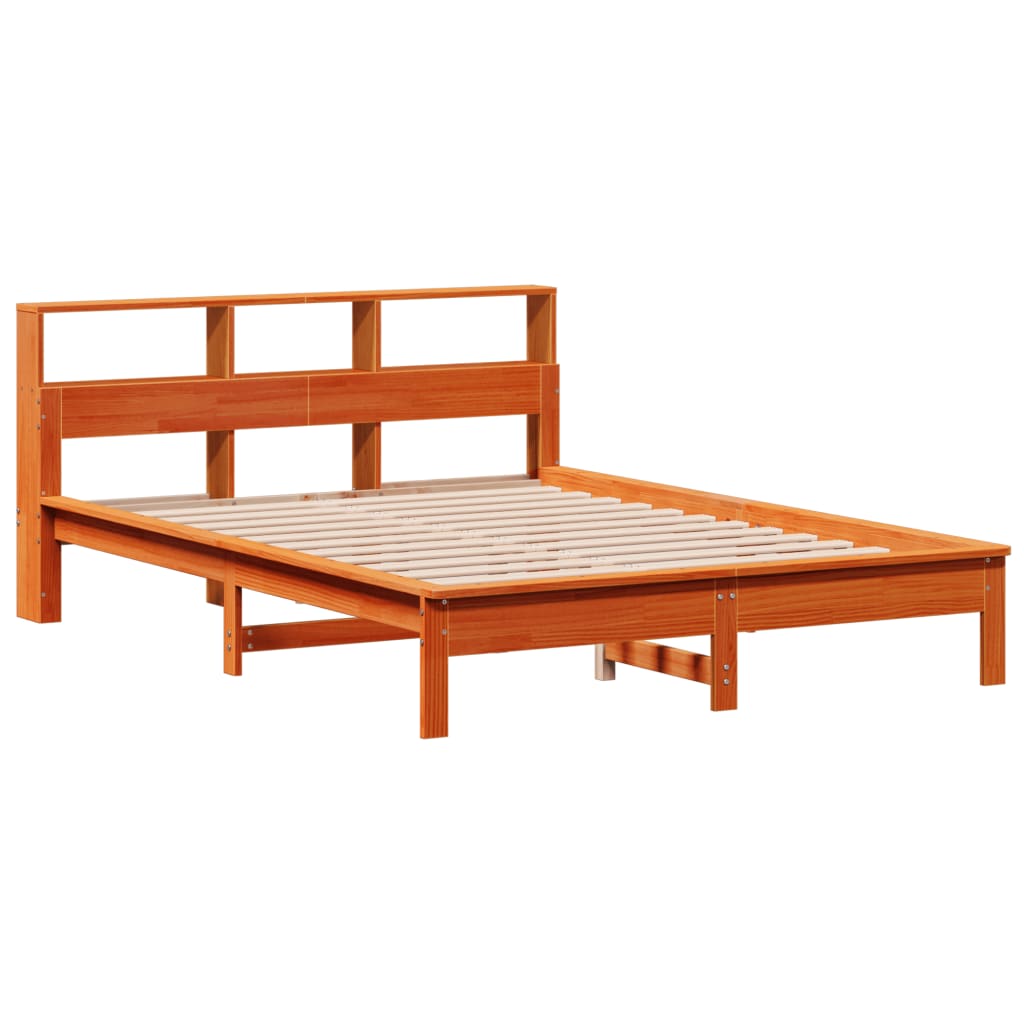 Letto Libreria senza Materasso Marrone Cera 120x190 cm in Pino | homemem39