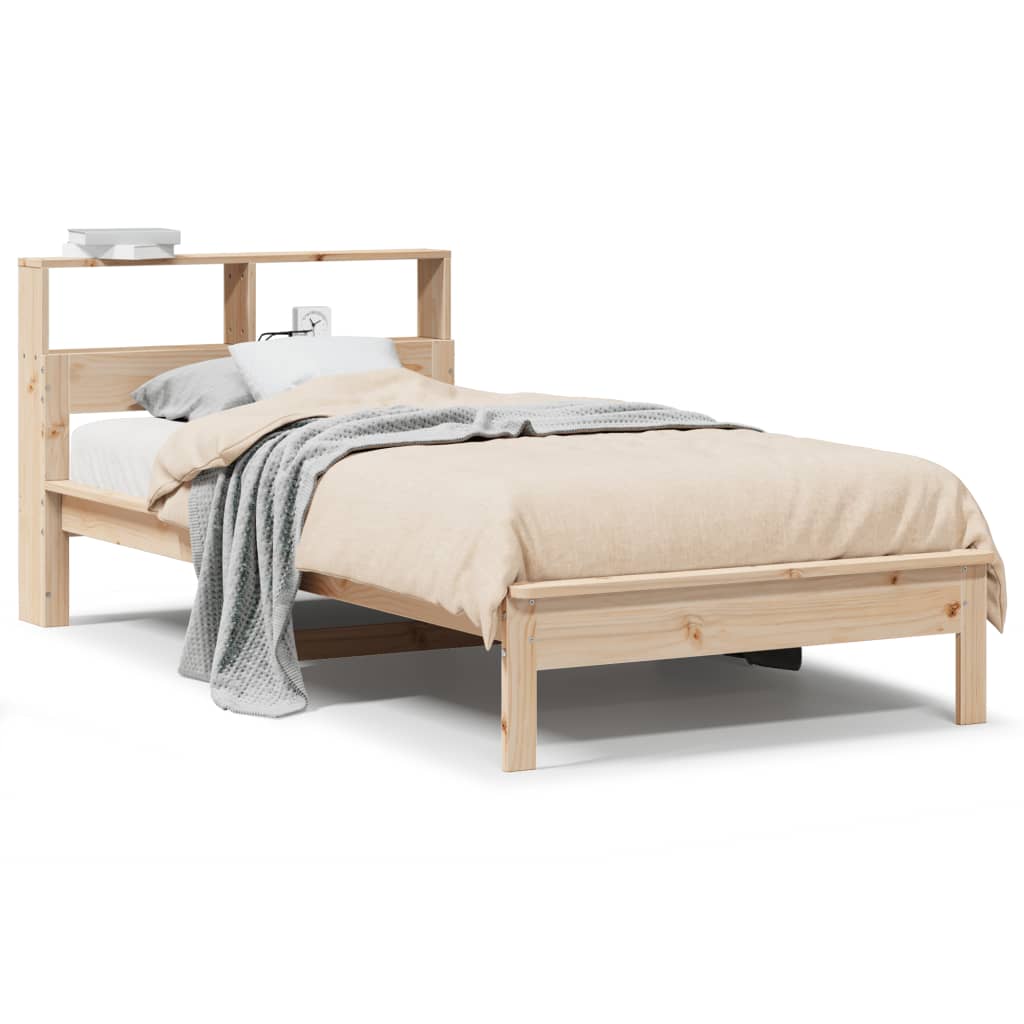 Letto Libreria senza Materasso 90x190 cm Legno Massello Pino | homemem39