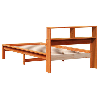 Letto Libreria senza Materasso Marrone Cera 75x190 cm in Pino | homemem39