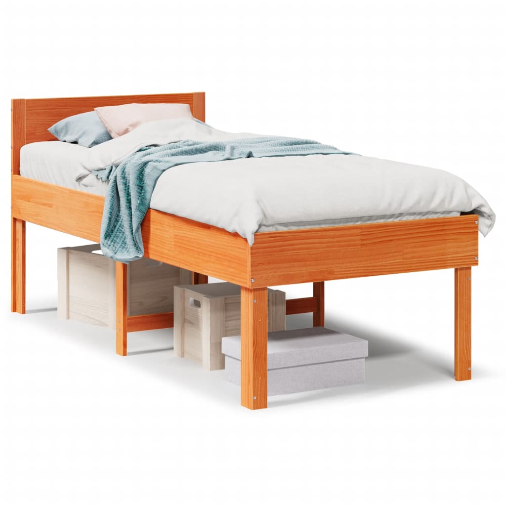 Letto senza Materasso Marrone Cera 90x200 cm Legno di Pino - homemem39