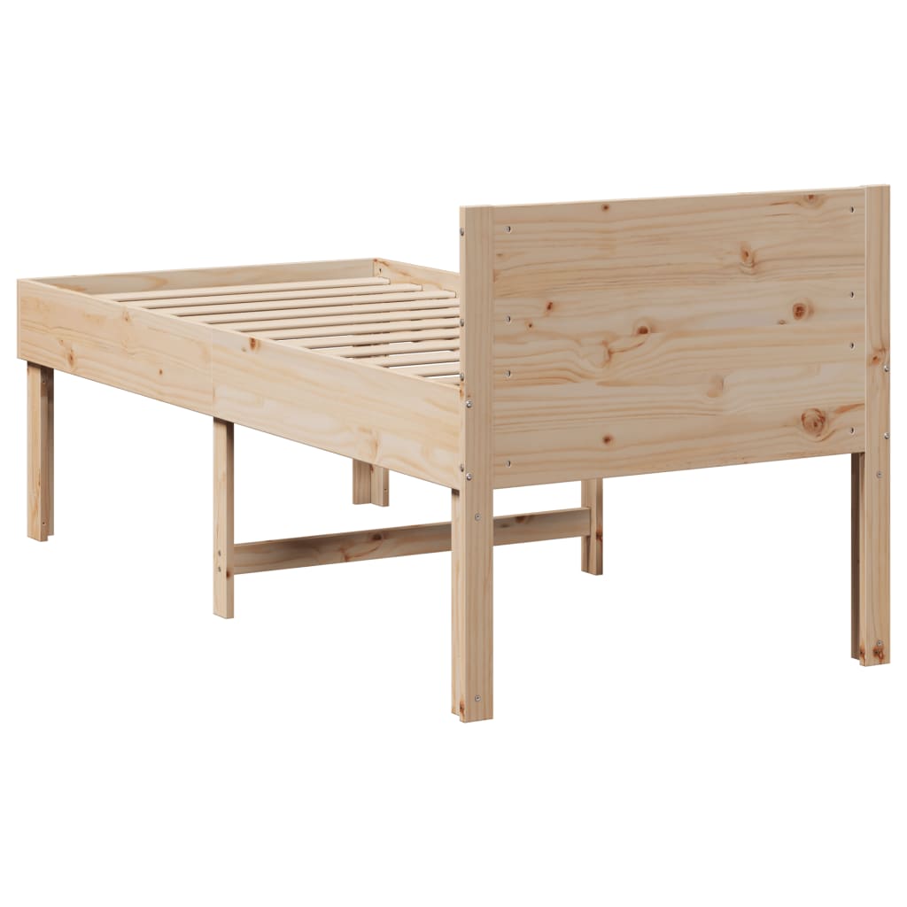 Letto senza Materasso 90x190 cm in Legno Massello di Pino | homemem39