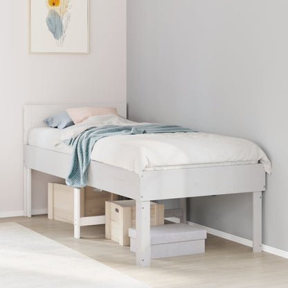 Letto senza Materasso Bianco 90x190 cm in Legno Massello Pino | homemem39