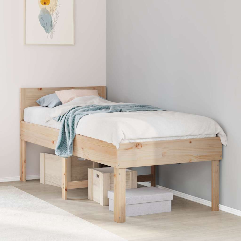 Letto senza Materasso 75x190 cm in Legno Massello Pino | homemem39