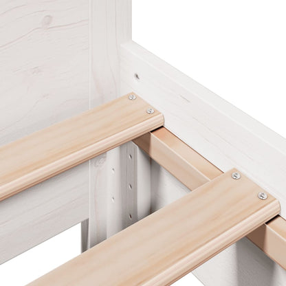 Letto senza Materasso Bianco 75x190 in Legno Massello di Pino | homemem39